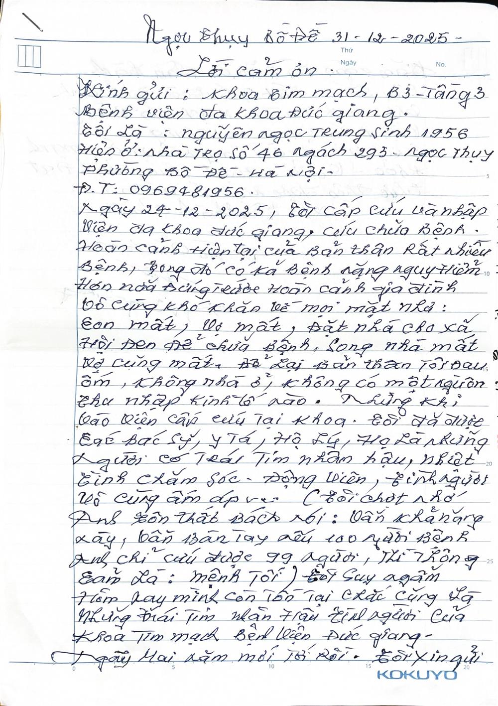 MỘT BỨC THƯ – MUÔN LỜI CẢM ƠN